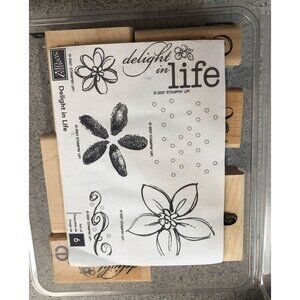 Stampin' Up Delight In Life Rubber Stamp Set Of 6 Vintage 2007